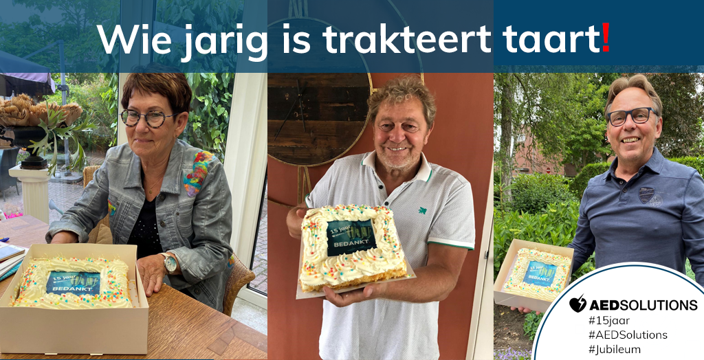 Wie jarig is trakteert taart!