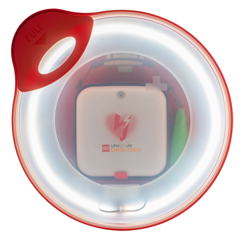 LIFEPAK CR2 AED in Cabinaid Advanced AED cabinet